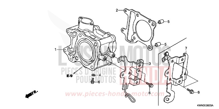 CYLINDER for PCX 125 PEARL SIENA RED (R320) from 2013